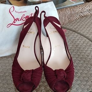 Christian Louboutin Peep toe sling back wedges